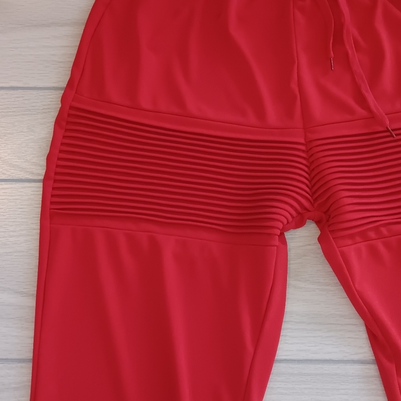 Plus size Diamond Letter Breasted One-Word Collar Loose Two-Piece Set - Picture 5 of 16